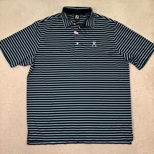 FootJoy FJ Golf Polo Shirt Mens XL Blue Striped Short Sleeve Athletic Clippers